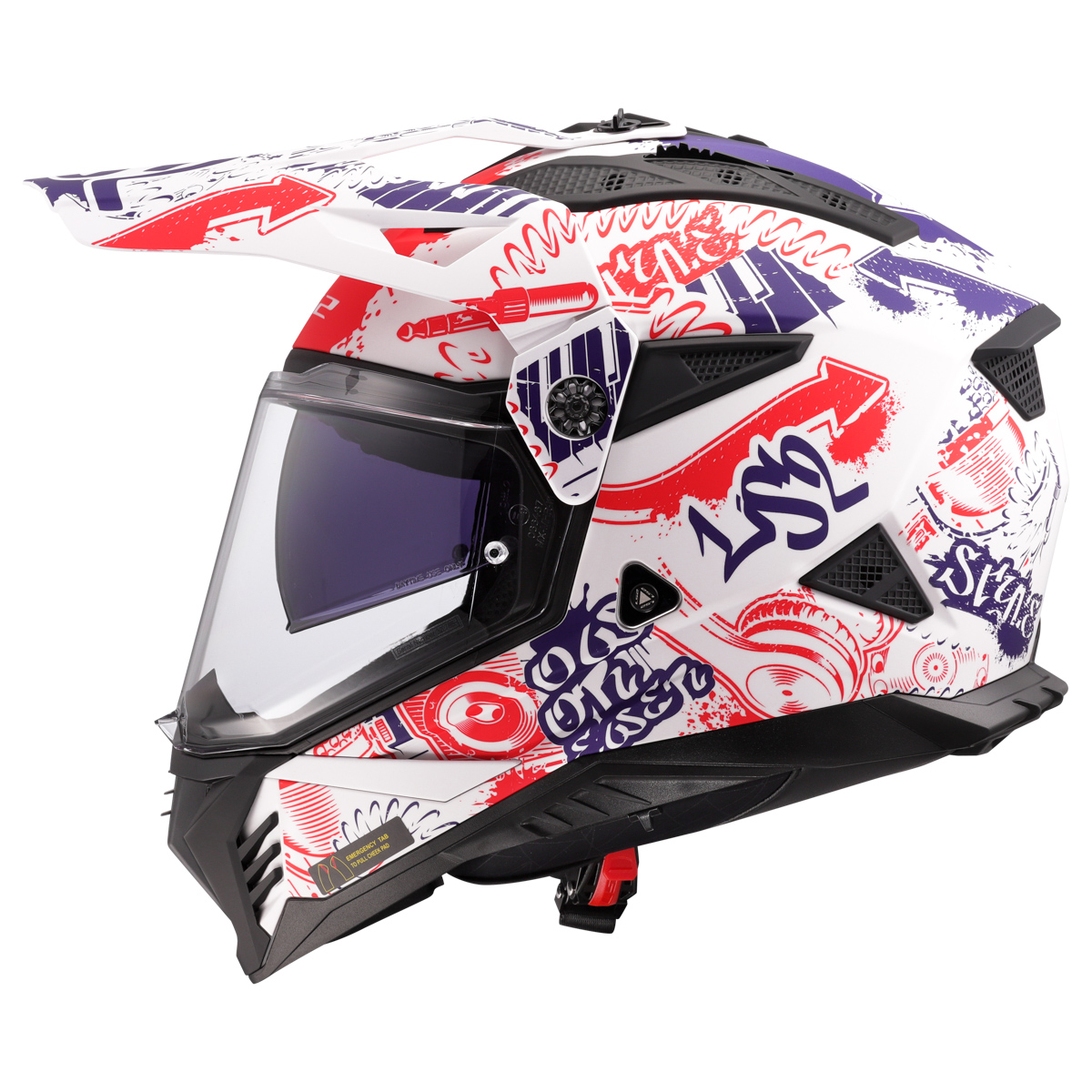 LS2 MX702 PIONEER II FANTASY WHITE RED BLUE-06 S