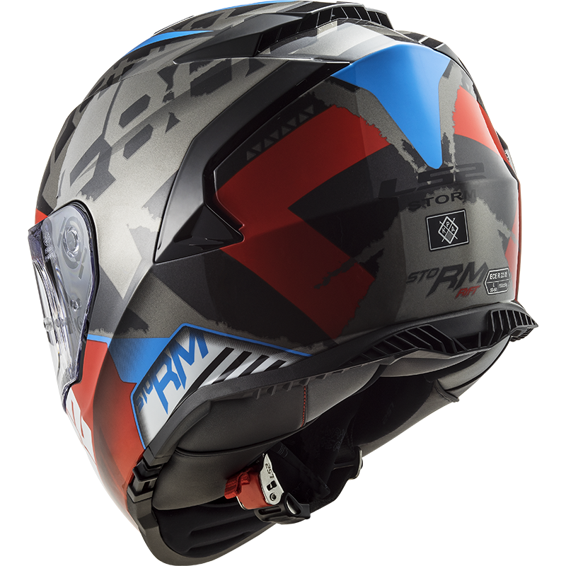 LS2 FF800 STORM SPRINTER BLACK RED TITANIUM L