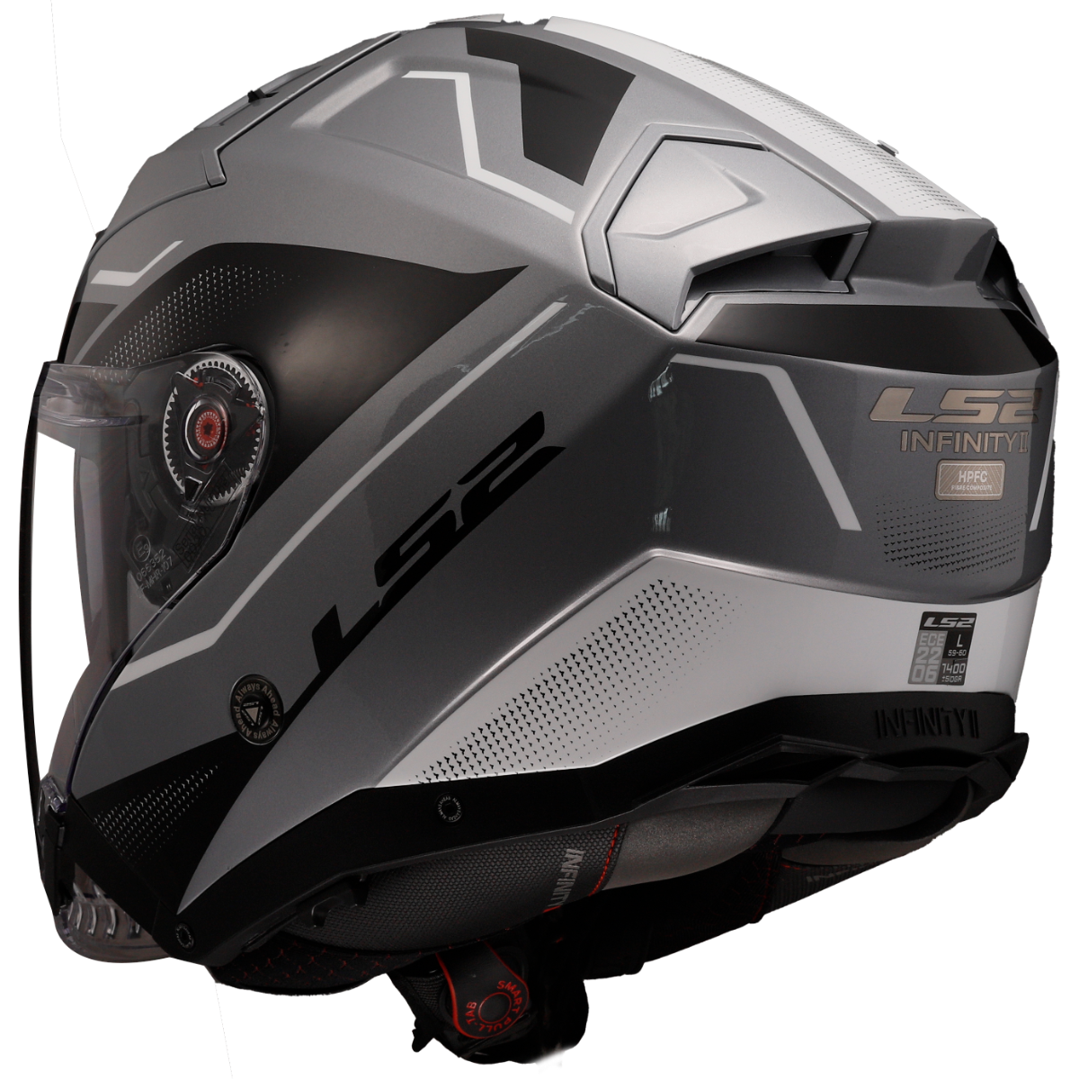 LS2 OF603 INFINITY II VEYRON GL.GREY WHITE-06 XS