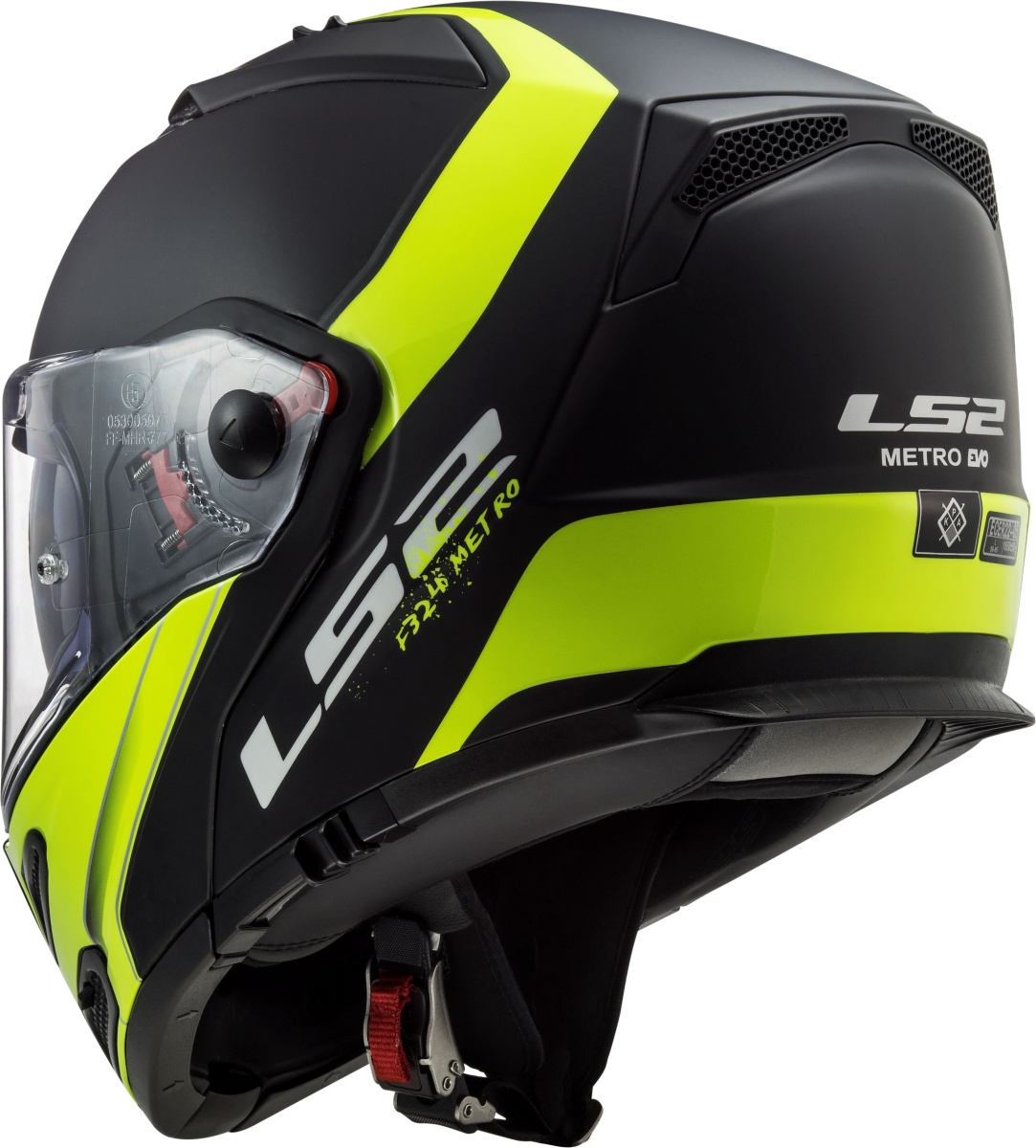LS2 FF324 METRO EVO RAPID Matt Black Gloss Yellow, FOG FIGHTER (PINLOCK) XXS