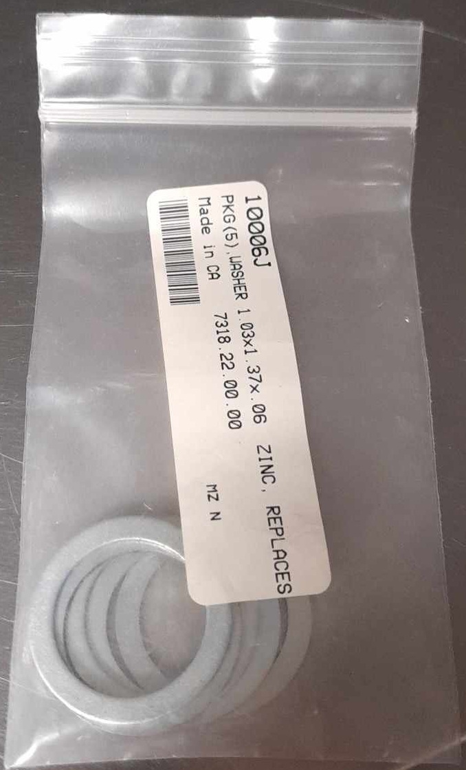 (PKG 5) WASHER 1.03x1.37x.06 ZINC