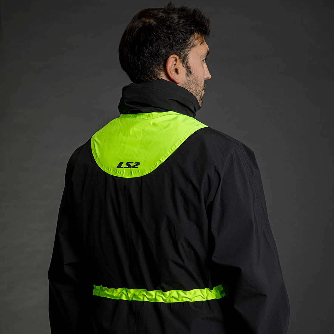 LS2 X-RAIN JACKET BLACK H-V YELLOW XXL (XL-2XL)