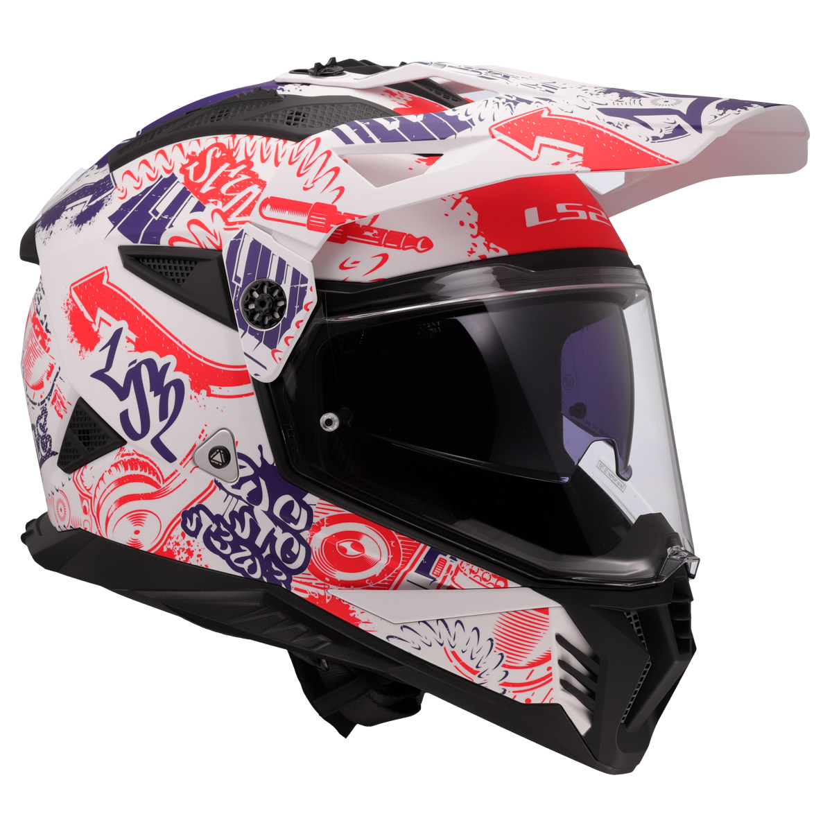 LS2 MX702 PIONEER II FANTASY WHITE RED BLUE-06 S