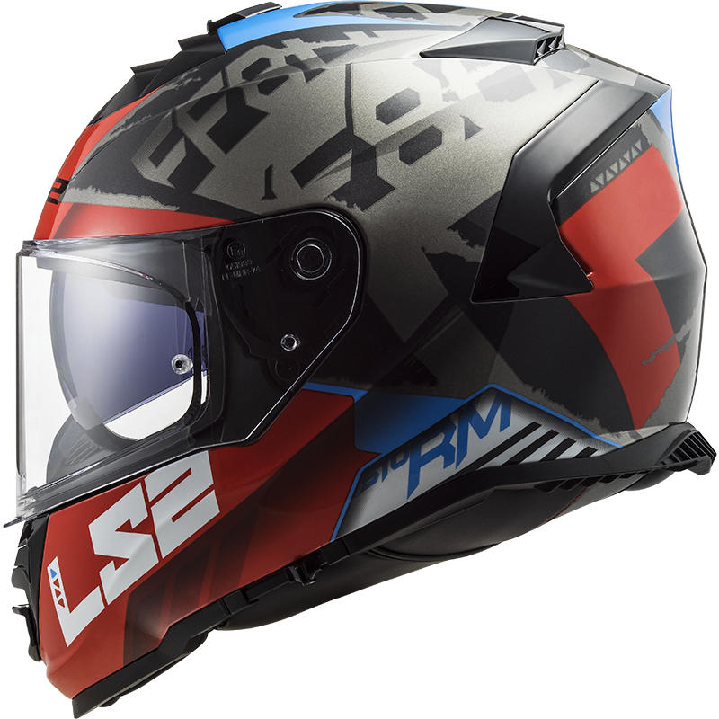 LS2 FF800 STORM SPRINTER BLACK RED TITANIUM L