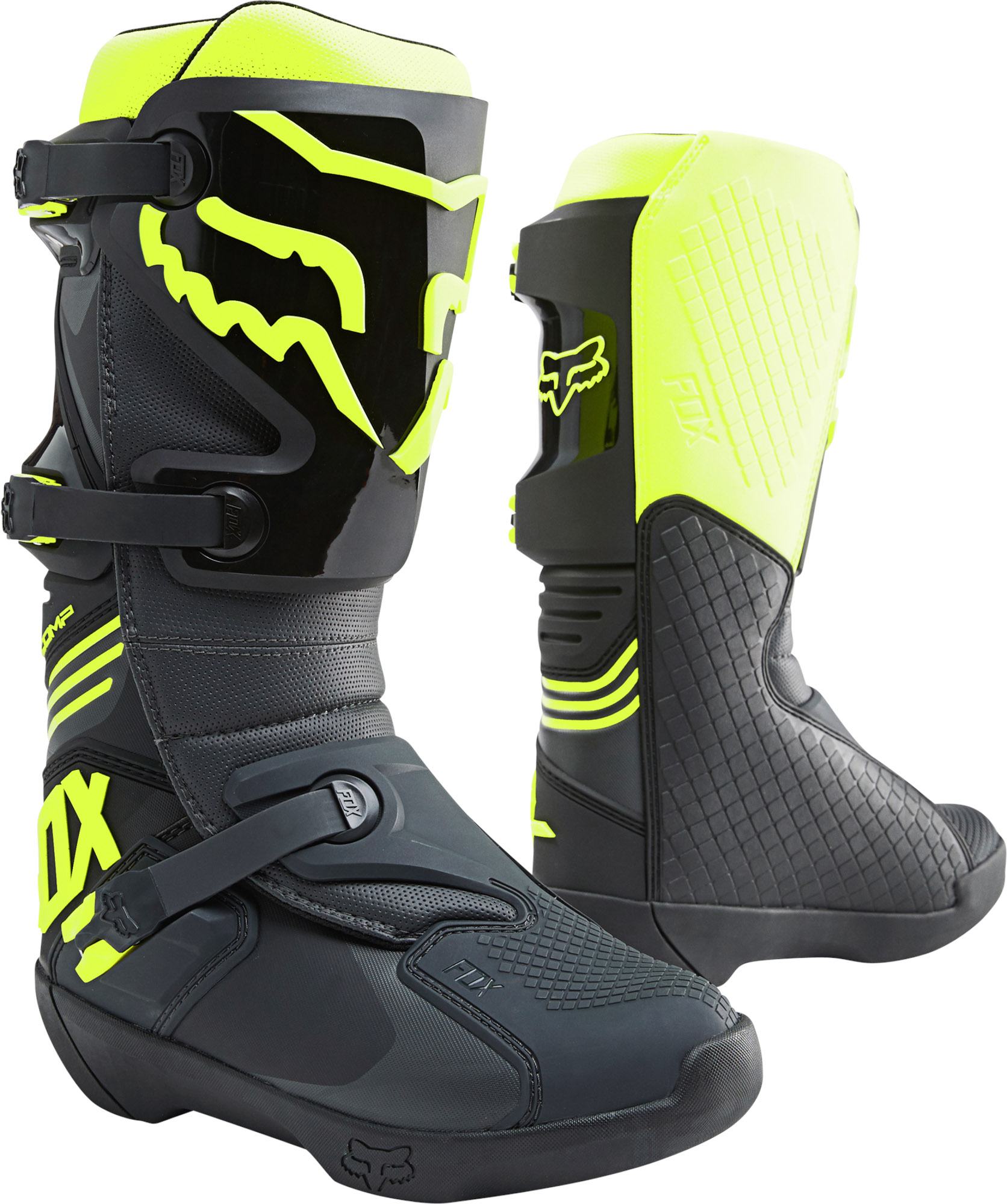 FOX Comp Boot - 10, BLACK/YELLOW MX