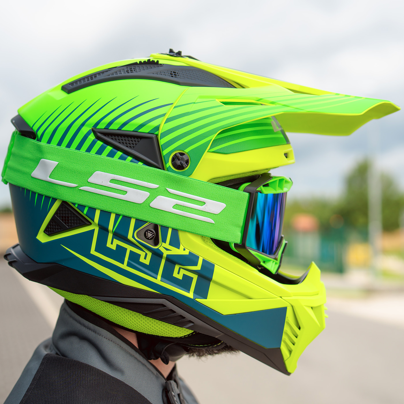 LS2 MX708 FAST II DUCK M.H-V GREEN H-V YELL.-06 XS