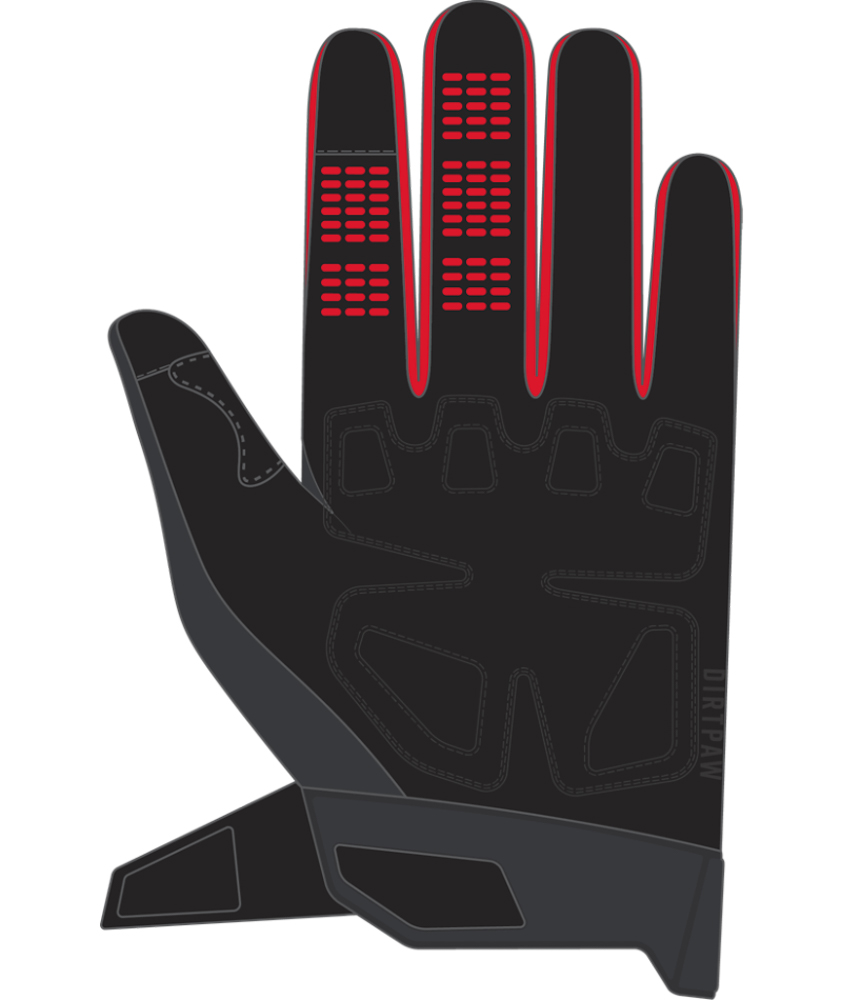 FOX Dirtpaw Glove Ce - 3X, Grey/Red MX24