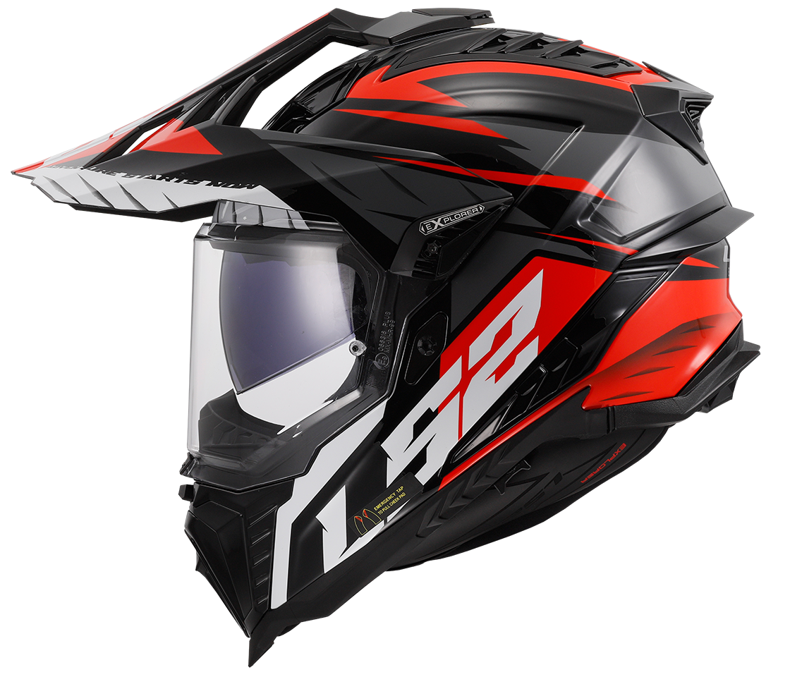 LS2 MX701 EXPLORER SPIRE BLACK TITANIUM RED-06 XXL
