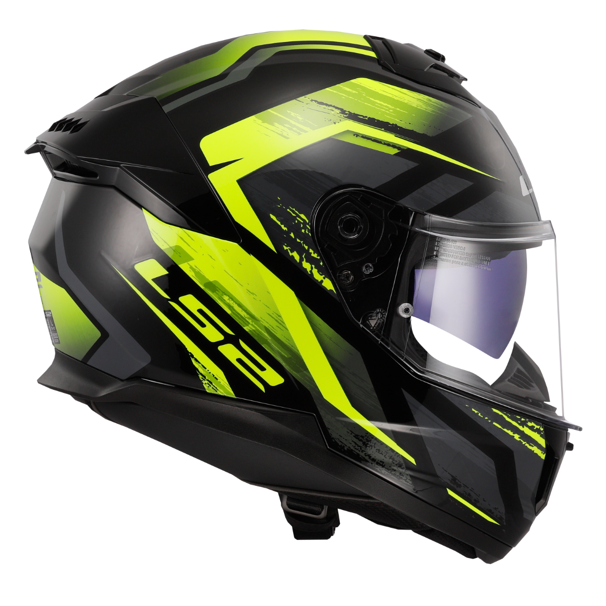 LS2 FF808 STREAM II FURY BLACK H-V YELLOW-06 S