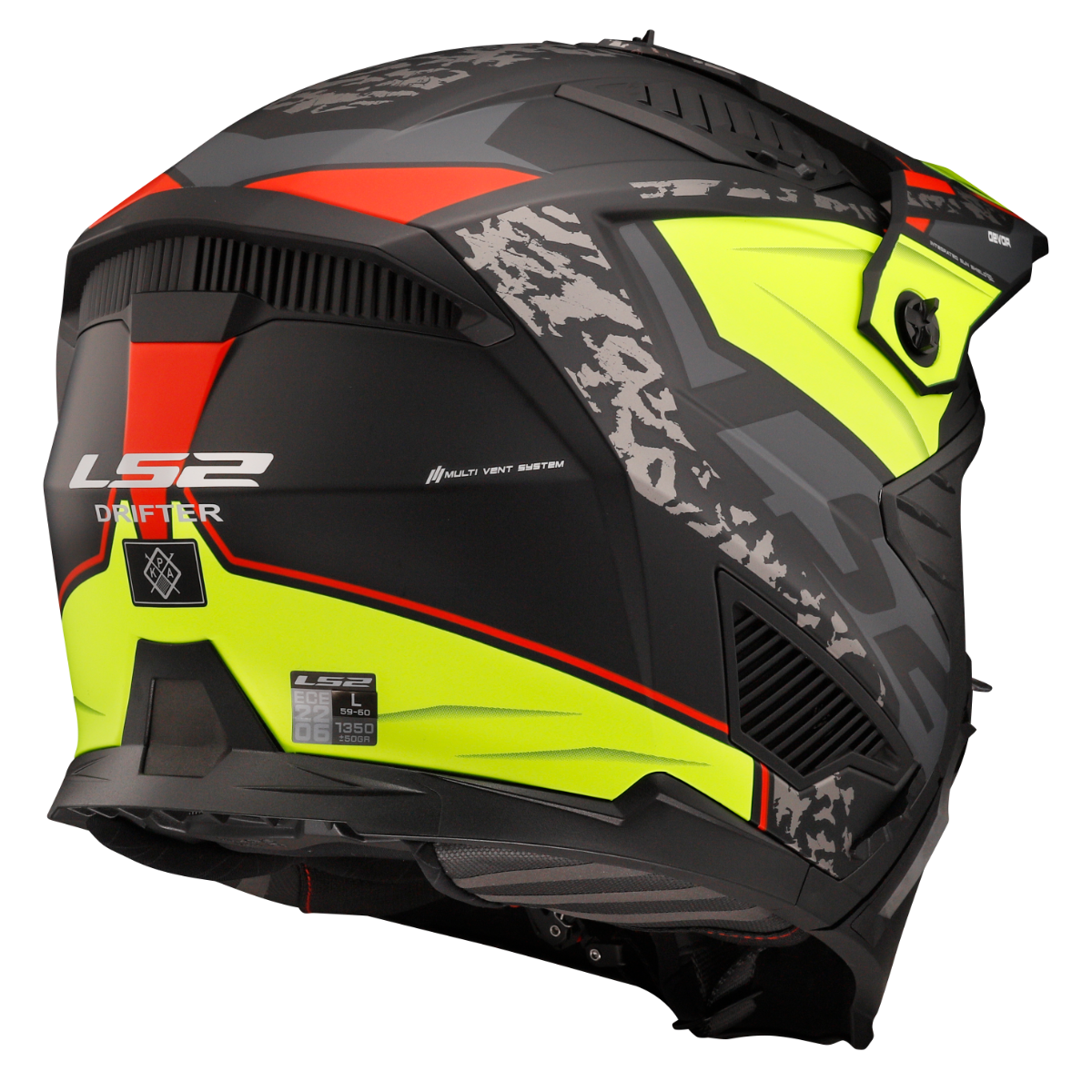 LS2 OF606 DRIFTER DEVOR M.BLACK H-V YELLOW-06 L