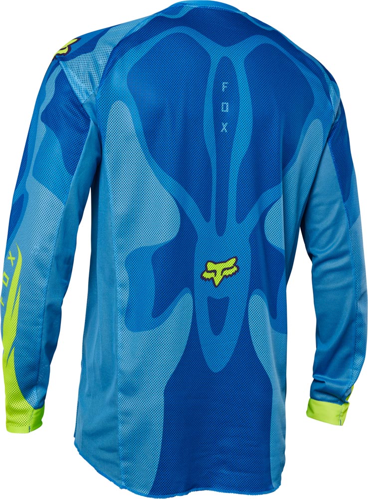 FOX Airline Exo Jersey  - XL, Blue/Yellow MX23