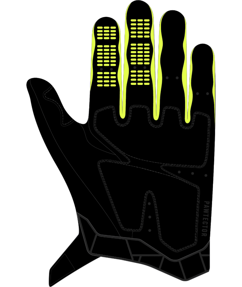 FOX Pawtector Glove - S, Black/Yellow MX24