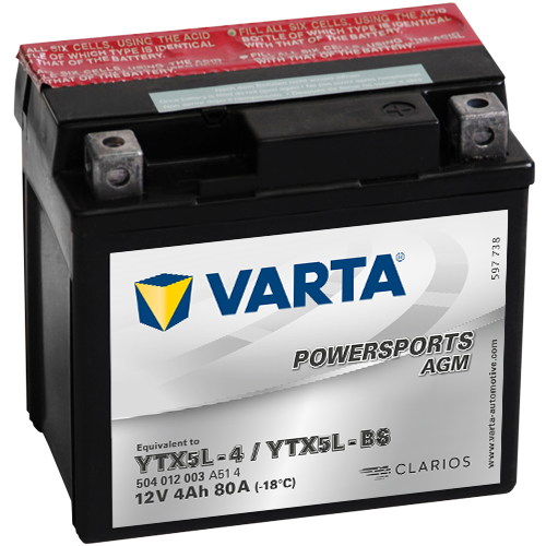 Varta 12V/4Ah moto LF, YTX5L-4/YTX5L-BS Access DRR,TGB Bullet