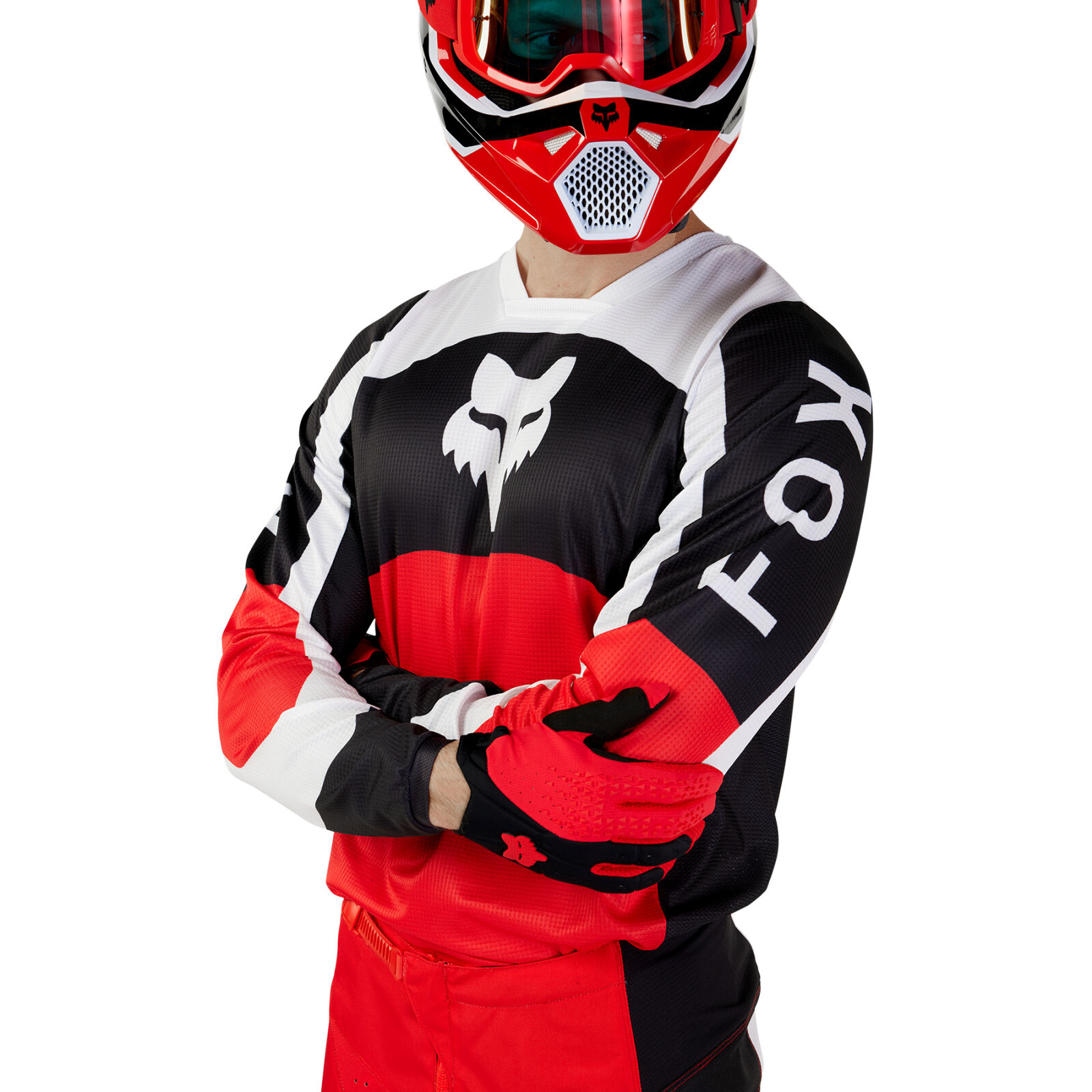FOX 180 Nitro Jersey - Extd Sizes - L, Fluo RED MX24