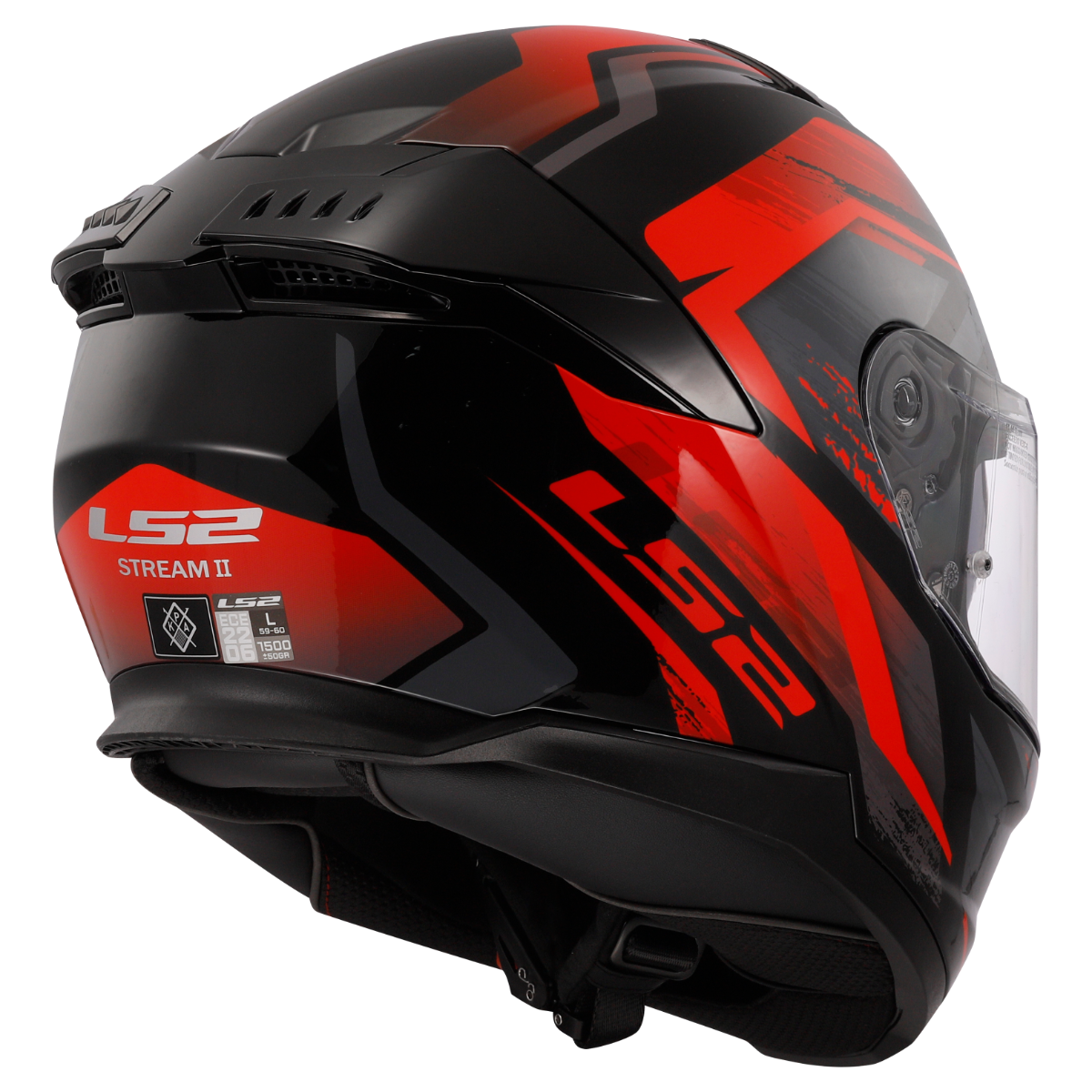 LS2 FF808 STREAM II FURY BLACK RED-06 XXL