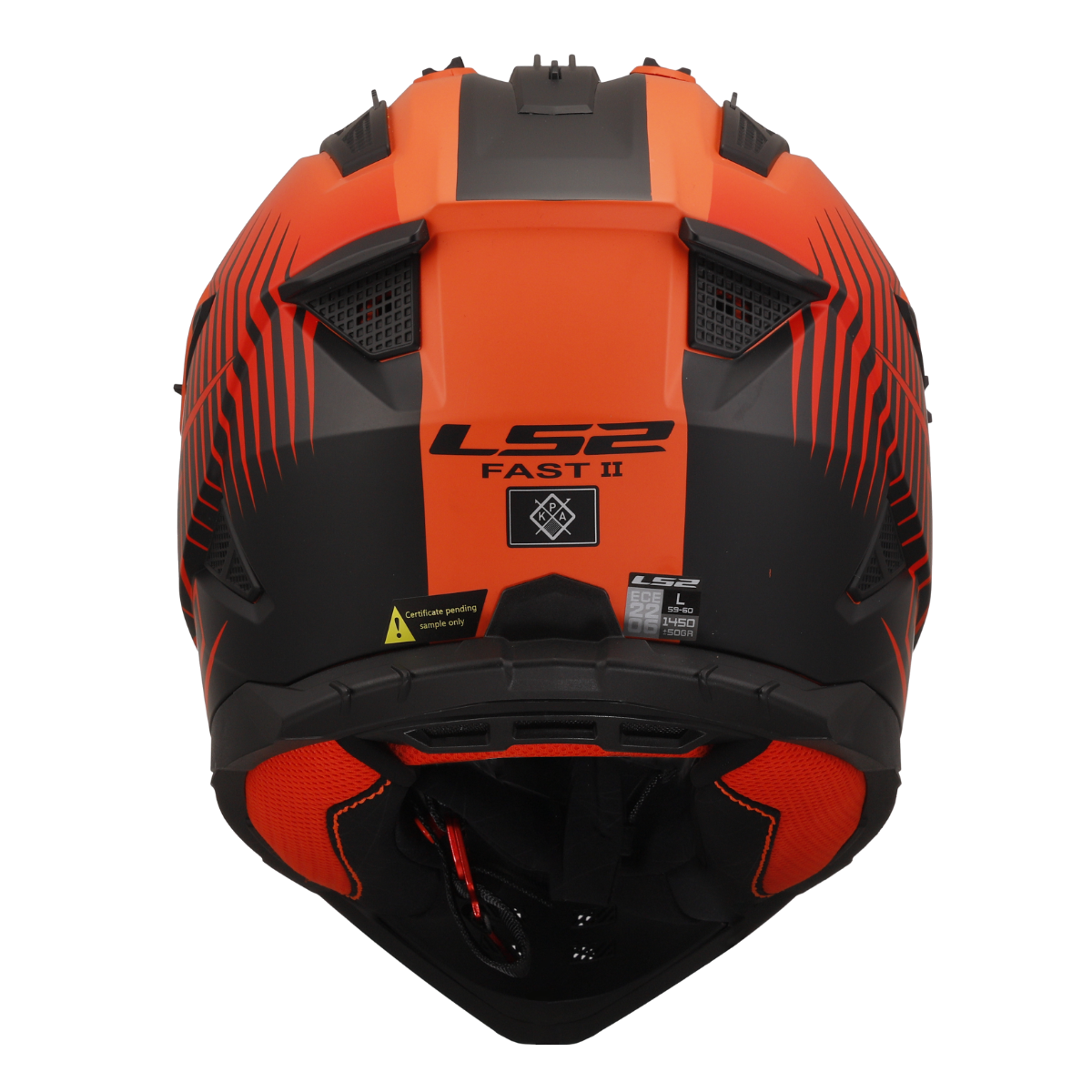 LS2 MX708 FAST II DUCK M.H-V ORANGE RED-06 M