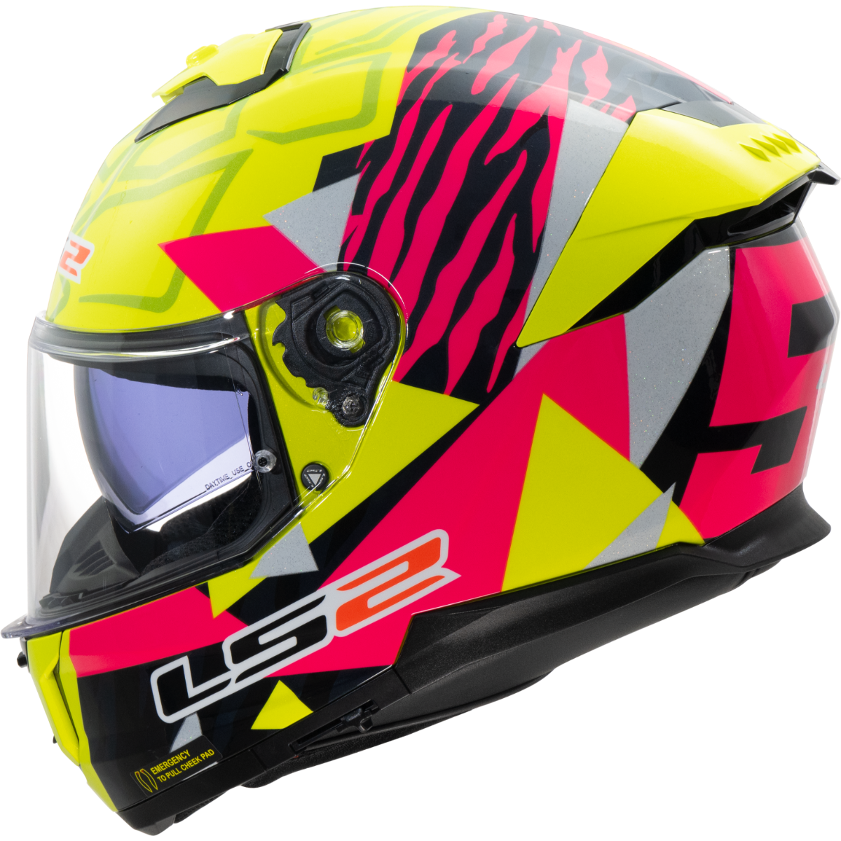 LS2 FF808 STREAM II TIGER H-V YELLOW PINK-06 XL