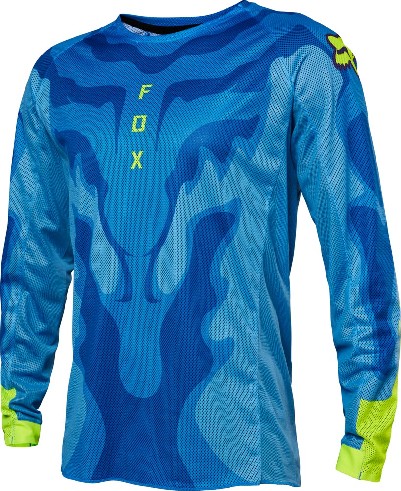 FOX Airline Exo Jersey  - XL, Blue/Yellow MX23