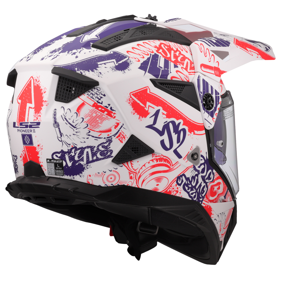 LS2 MX702 PIONEER II FANTASY WHITE RED BLUE-06 S