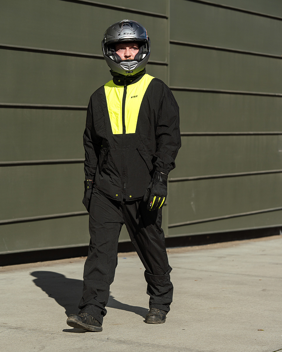 LS2 X-RAIN JACKET BLACK H-V YELLOW