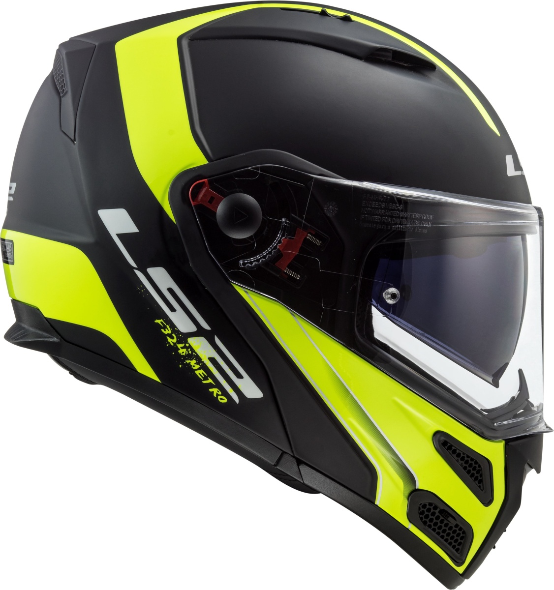 LS2 FF324 METRO EVO RAPID Matt Black Gloss Yellow, FOG FIGHTER (PINLOCK) XXS