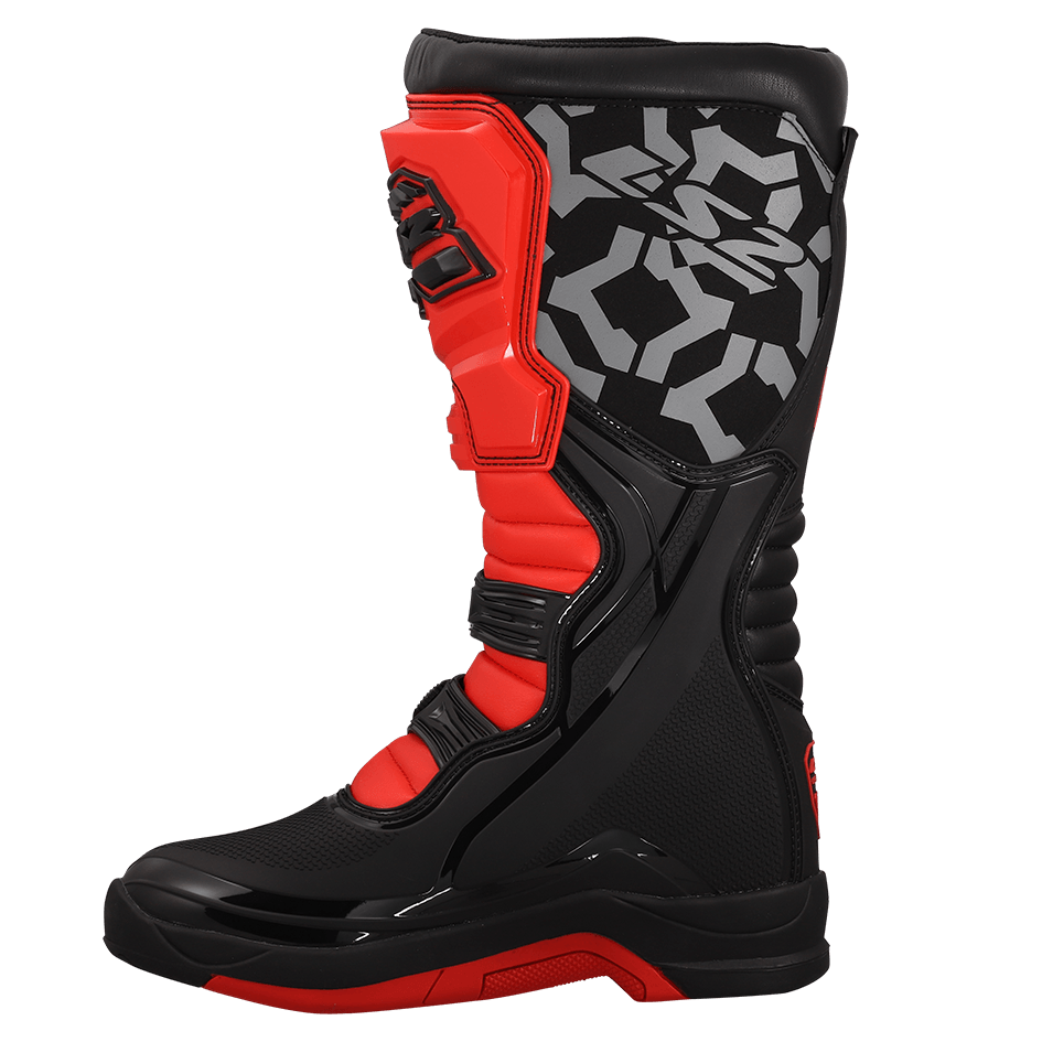 LS2 RAPTOR MAN BOOTS BLACK RED