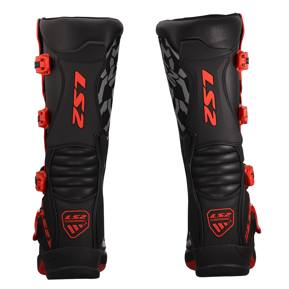LS2 RAPTOR MAN BOOTS BLACK RED