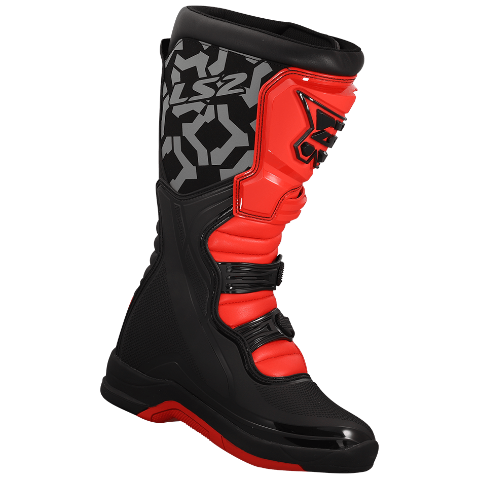LS2 RAPTOR MAN BOOTS BLACK RED