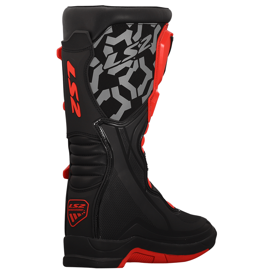 LS2 RAPTOR MAN BOOTS BLACK RED