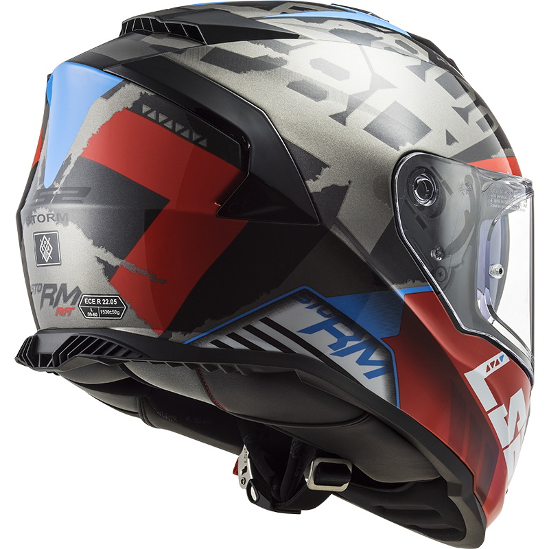 LS2 FF800 STORM SPRINTER BLACK RED TITANIUM L