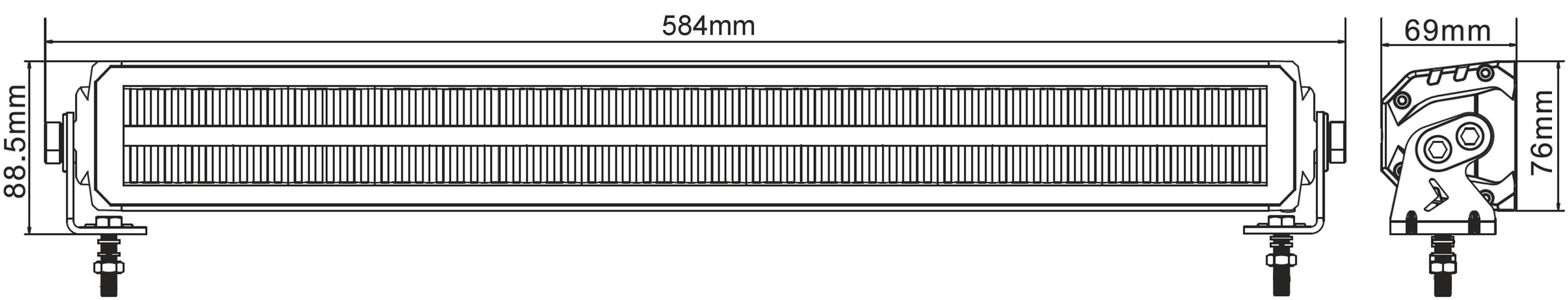 SHARK LED Light Bar EU homologated 22", 108W