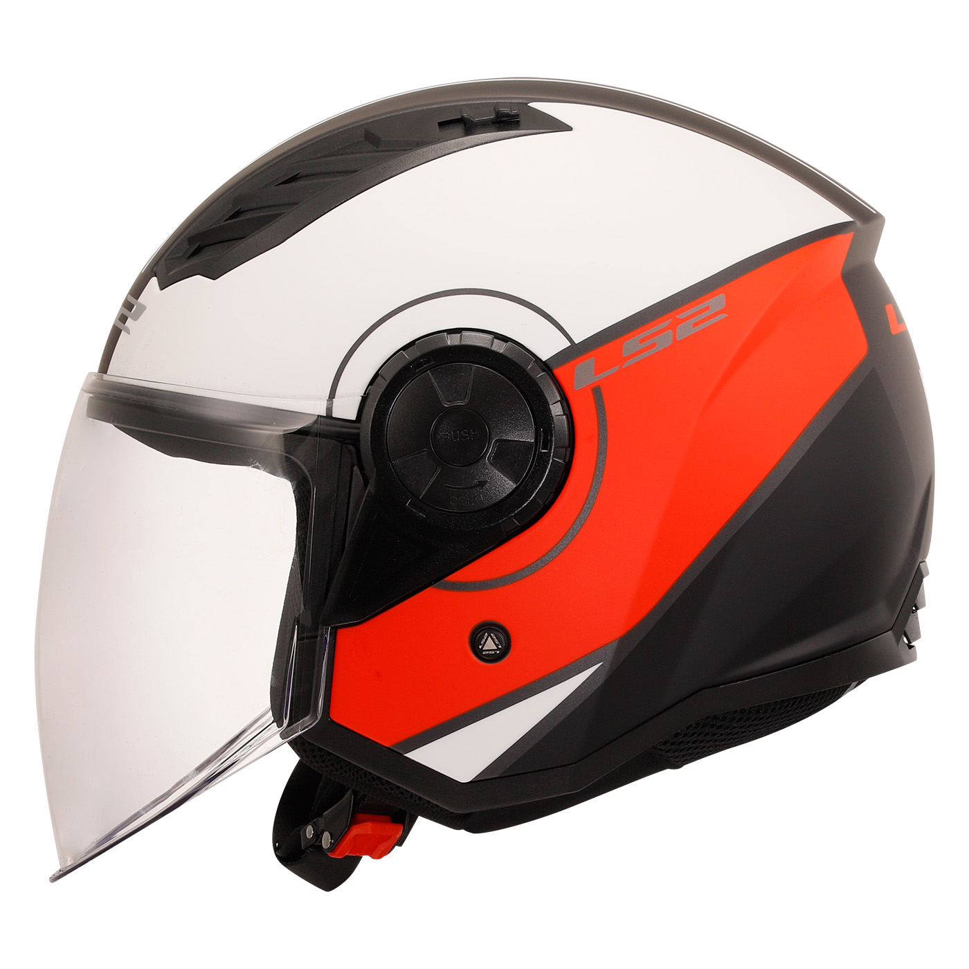 LS2 OF616 AIRFLOW II COVER MATT WHITE RED-06 M