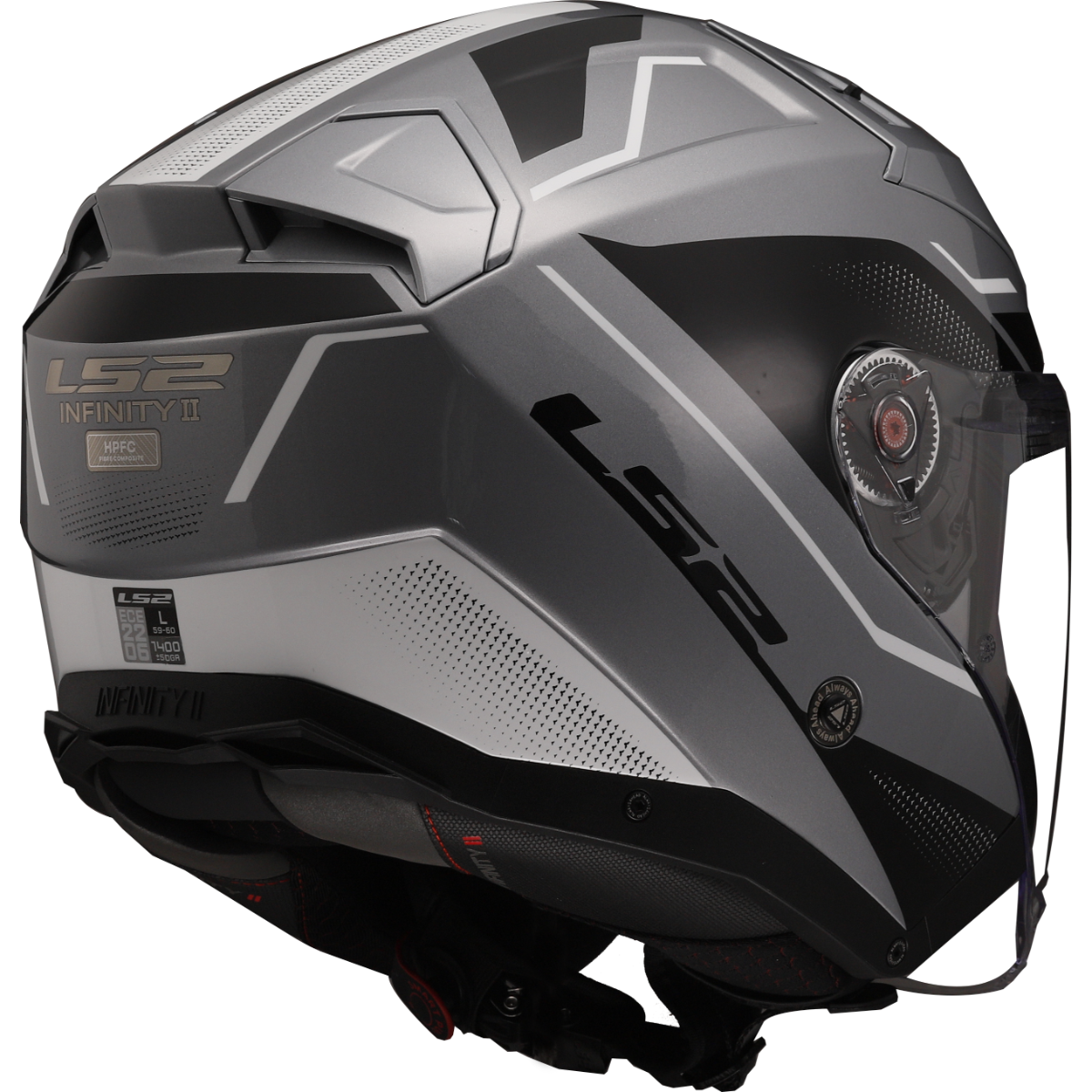 LS2 OF603 INFINITY II VEYRON GL.GREY WHITE-06 XS