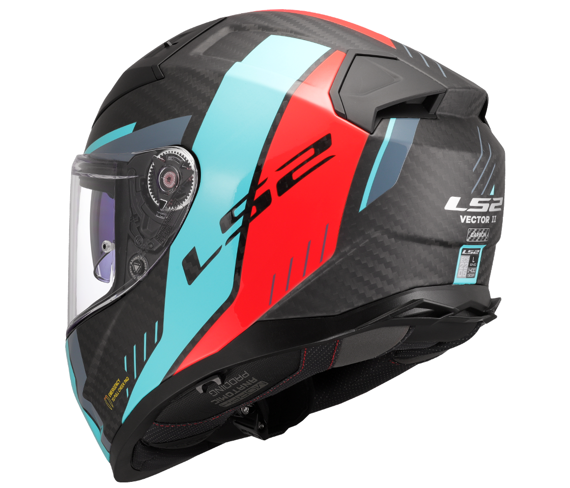 LS2 FF811 VECTOR II C GRID RED CYAN-06 XXS