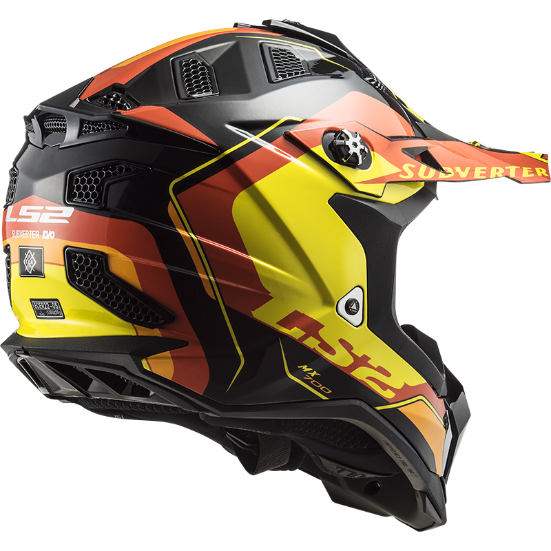 LS2 MX700 SUBVERTER ARCHED BLACK YELLOW RED XXL
