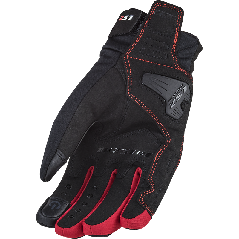 LS2 JET 2 LADY GLOVES BLACK RED M