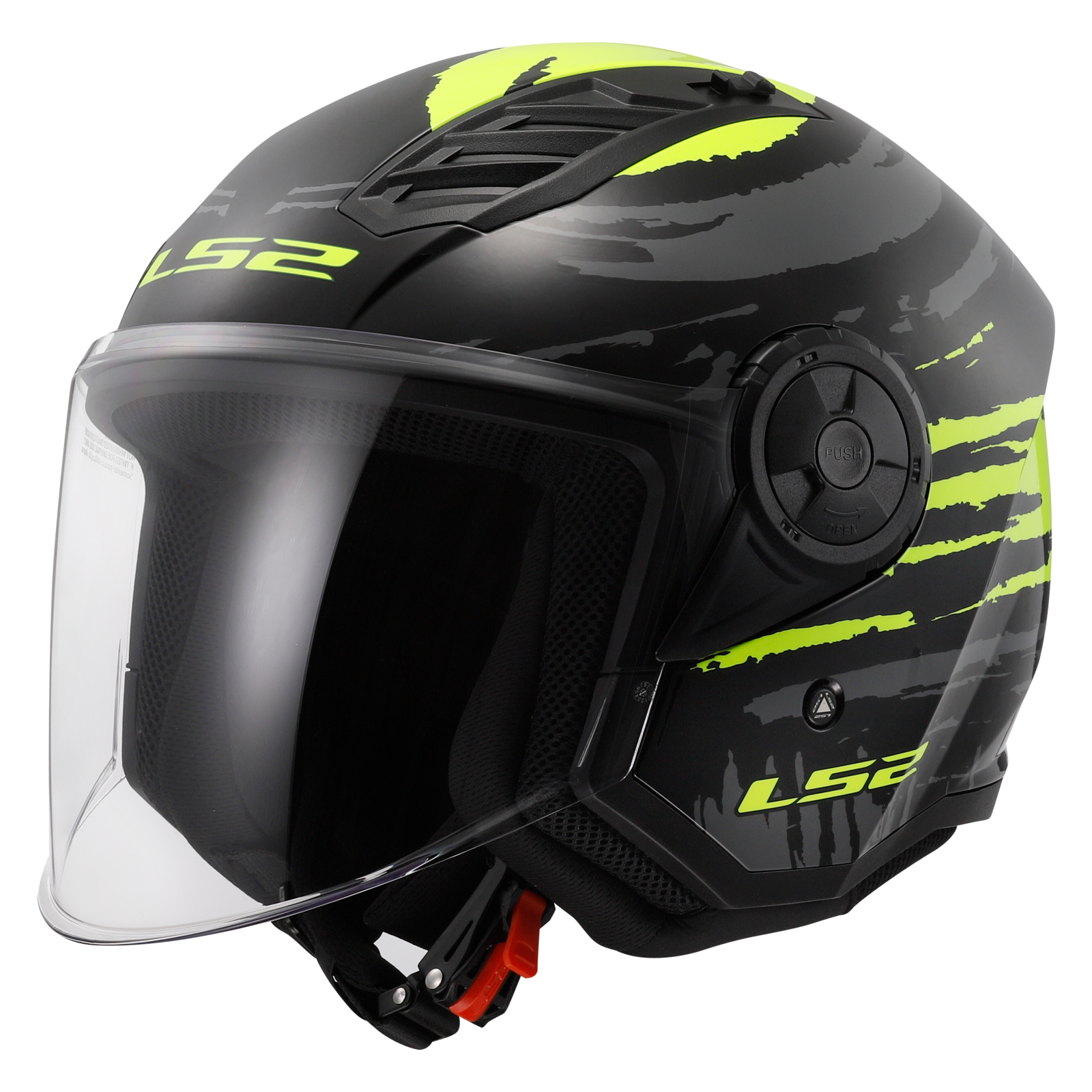 LS2 OF616 AIRFLOW II BRUSH BLACK H-V YELLOW-06 3XL