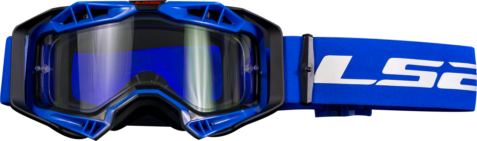 LS2 AURA ENDURO SERIES GOGGLE BLACK BLUE WITH CLEAR VISOR
