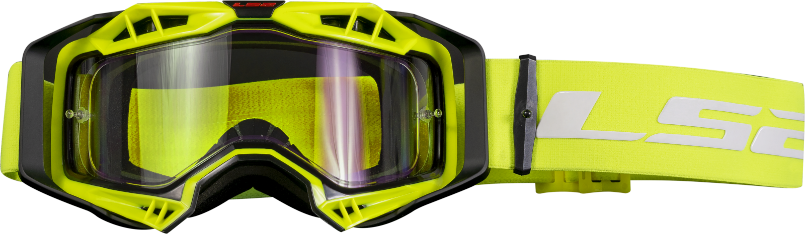 LS2 AURA ENDURO SERIES GOGGLE BLACK H-V YELLOW WITH CLEAR VISOR
