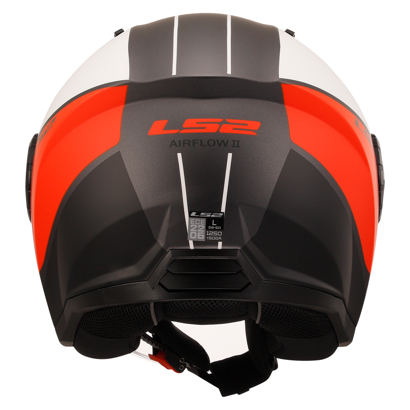 LS2 OF616 AIRFLOW II COVER MATT WHITE RED-06 M