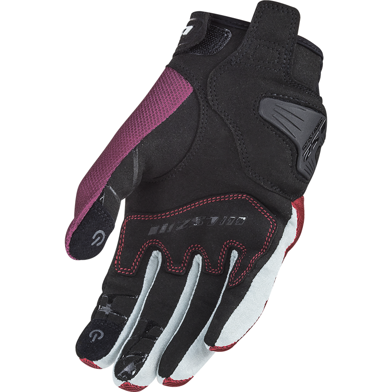 LS2 DART 2 LADY GLOVES BLACK RED GREY