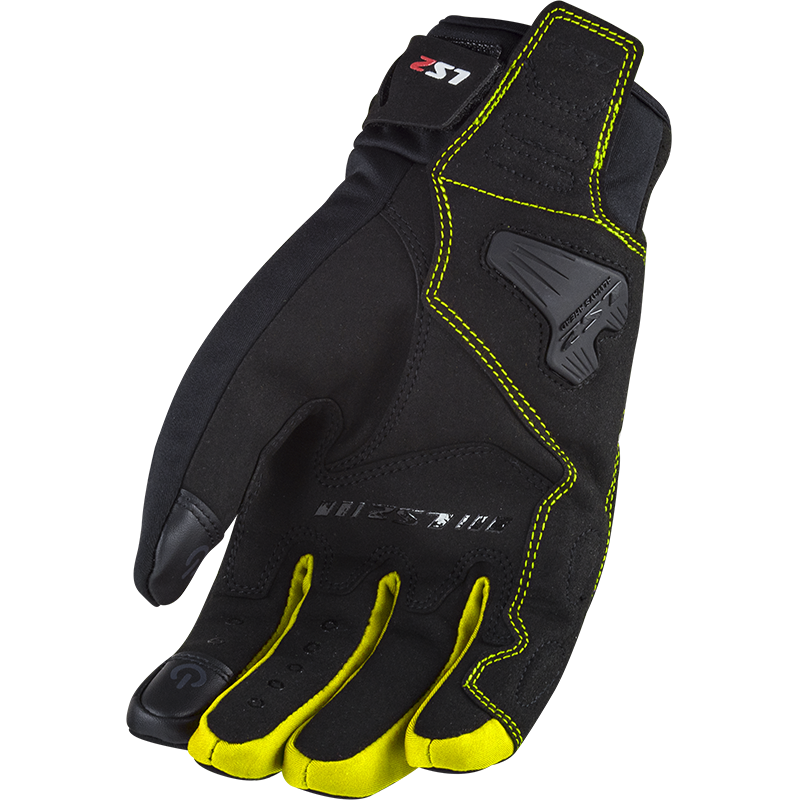 LS2 JET 2 MAN GLOVES BLACK H-V YELLOW L
