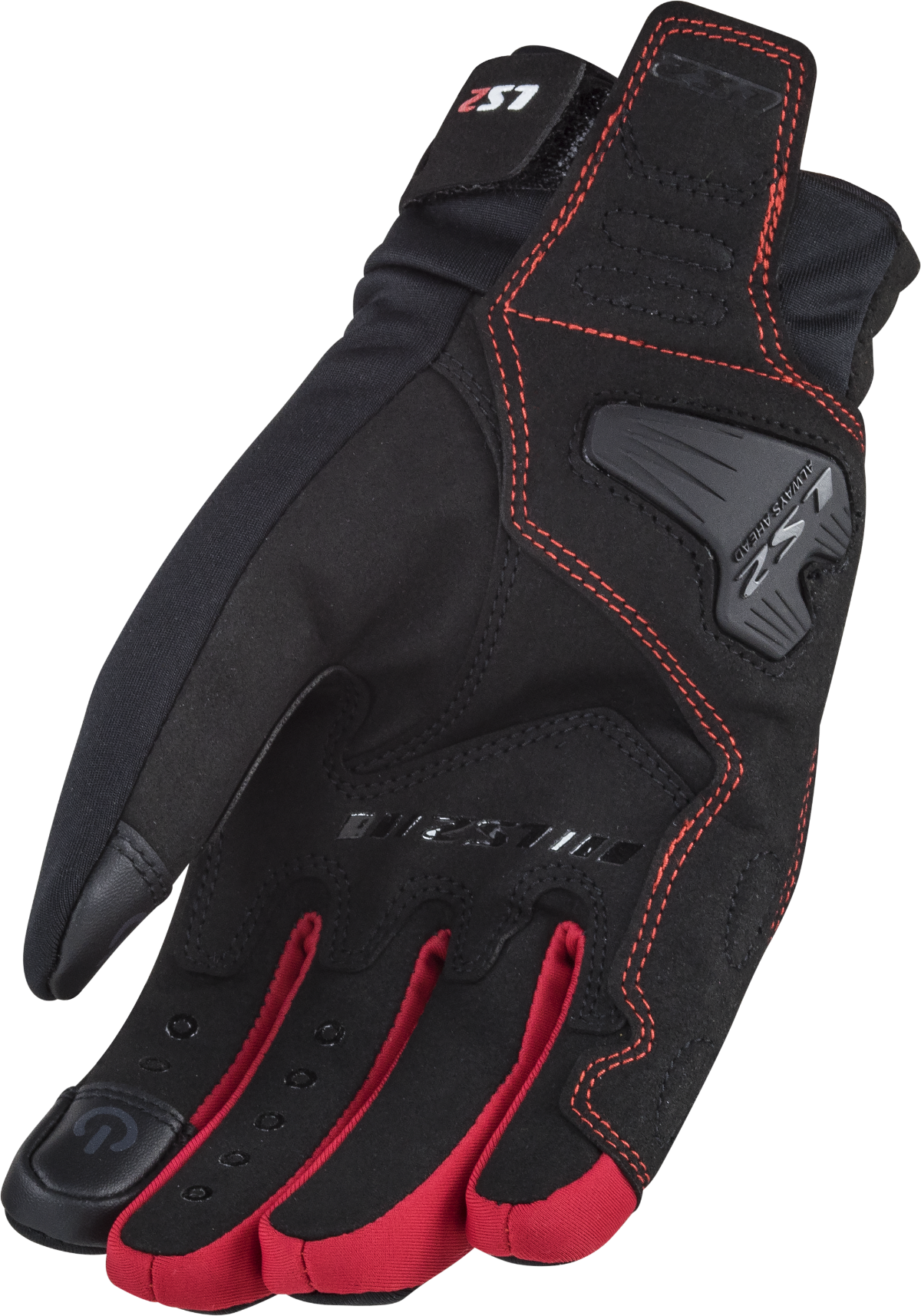 LS2 JET 2 MAN GLOVES BLACK RED