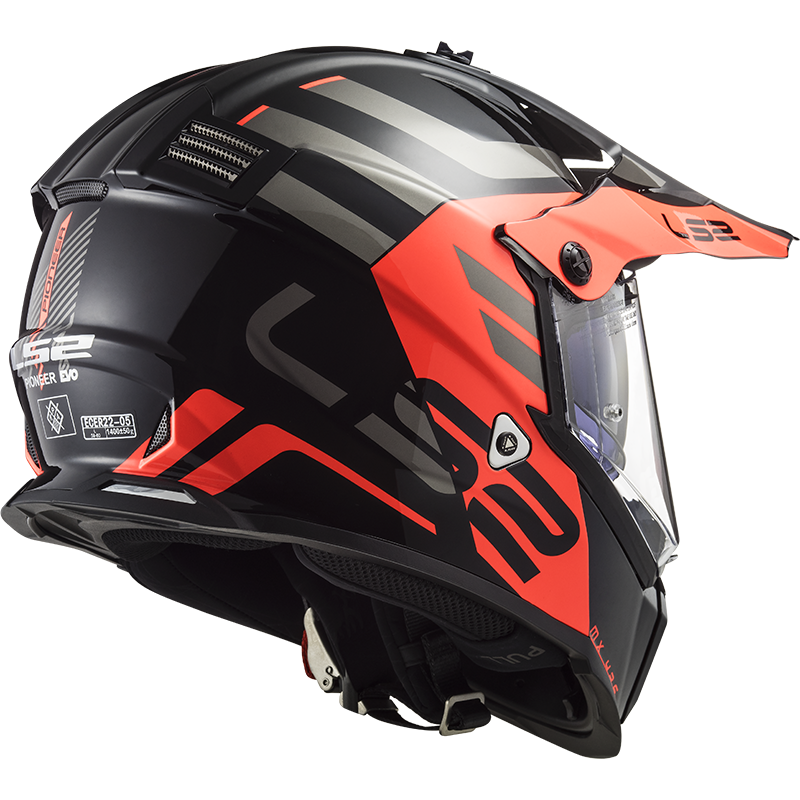 LS2 MX436 Pioneer EVO ADVENTURER Matt Black Orange