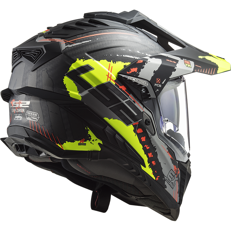 LS2 MX701 Explorer C EXTEND Matt H-V Yellow XS