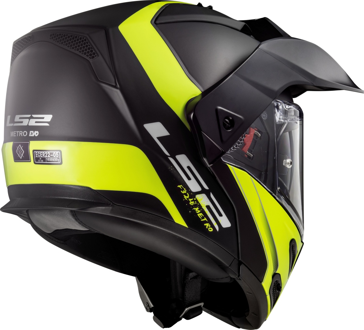 LS2 FF324 METRO EVO RAPID Matt Black Gloss Yellow, FOG FIGHTER (PINLOCK) XXS