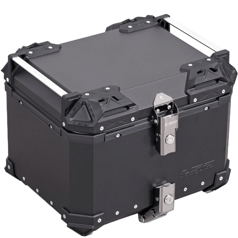 LS2 ALUCASE Black 45l for rear rack with metal base