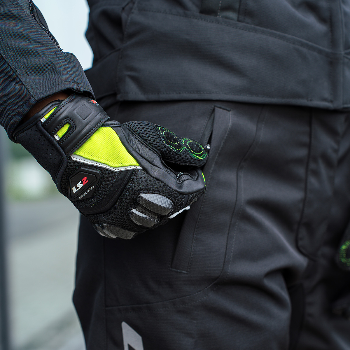 LS2 SPARK 2 AIR MAN GLOVES BLACK H-V YELLOW XXL
