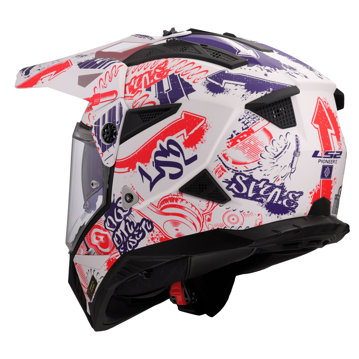 LS2 MX702 PIONEER II FANTASY WHITE RED BLUE-06 M