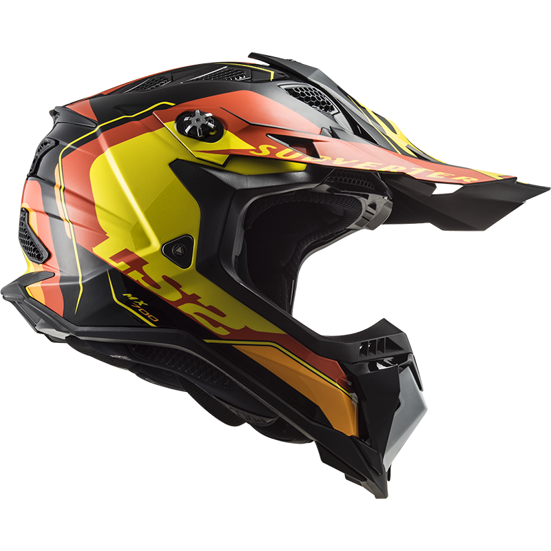 LS2 MX700 SUBVERTER ARCHED BLACK YELLOW RED XXL